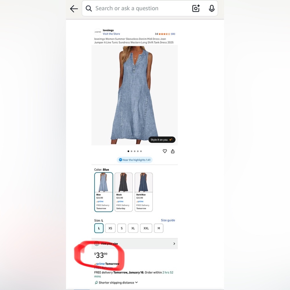 #38. Sleeveless Denim Midi Dress Jean Jumper A Line Tunic Sundress Western Long - Picture 7 of 9